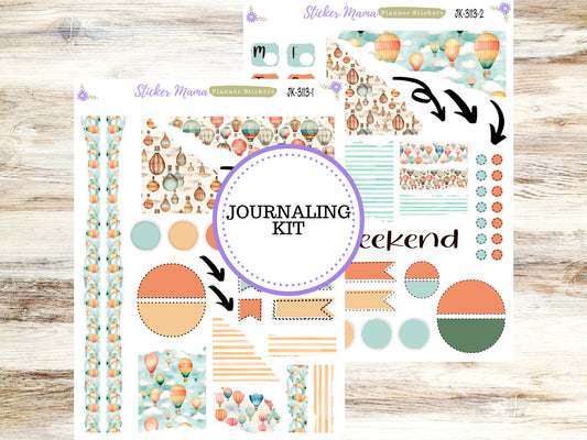 JOURNALING KIT  || #3113 || Hot Air Balloons  || Journal Planner || Planner Stickers || Journal Stickers