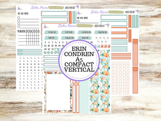 A5 COMPACT VERTICAL-Kit #3113 || Hot Air Balloons Kit  - Compact Vertical - Planner Stickers - Erin Condren Compact Vertical Weekly Kit