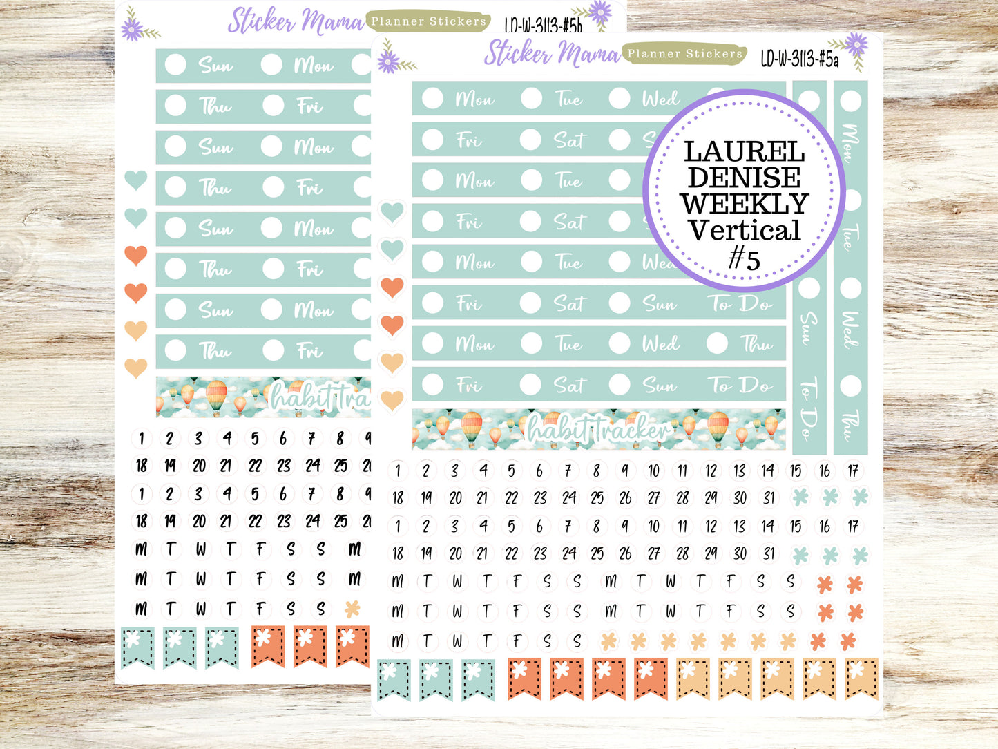 LAUREL DENISE PLANNER Kit #3113 || Laurel Denise Kit || Laurel Denise Stickers || Laurel Denise Horizontal Vertical || August Laurel Denise