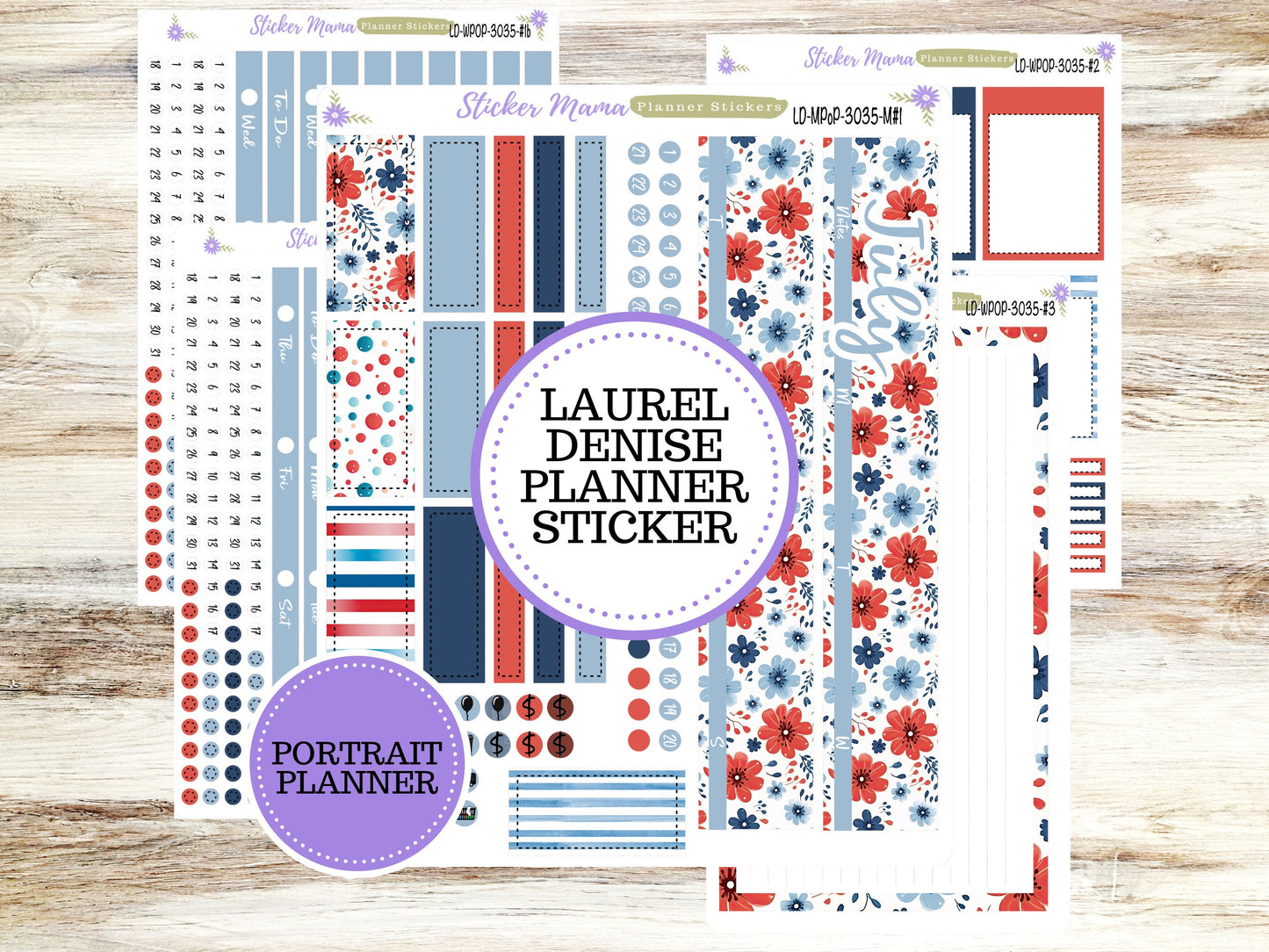 LAUREL DENISE PORTRAIT July Planner Kit #3035 || American Dream || Laurel Denise Kit || Laurel Denise Stickers ||  || July ld