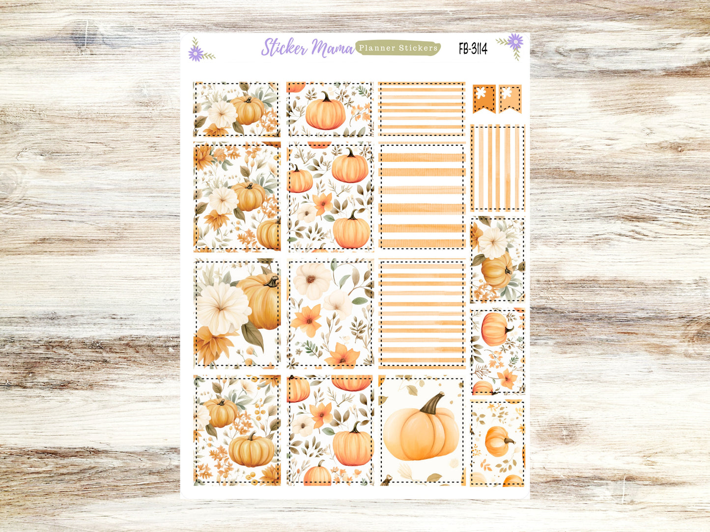 FULL BOXES-3114 || Paradise Pumpkin || Planner Stickers -|| Full Box for Planners