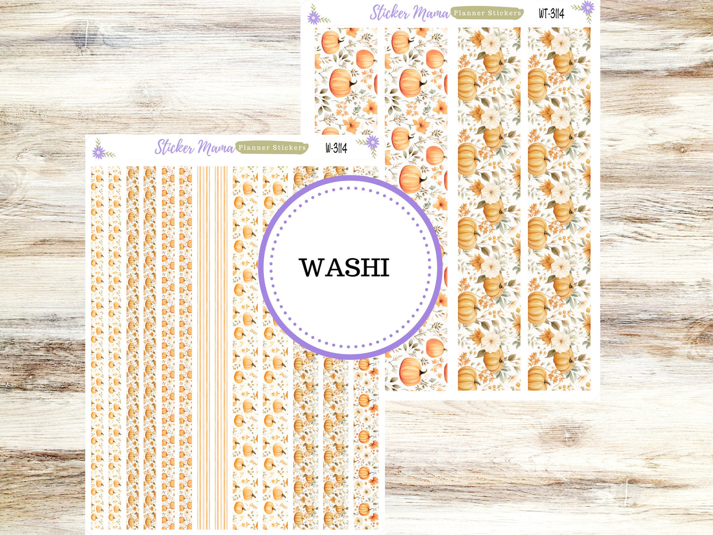 WASHI PLANNER STICKERS || 3114 ||  Pumpkin Paradise || Washi Stickers || Planner Stickers || Washi for Planners