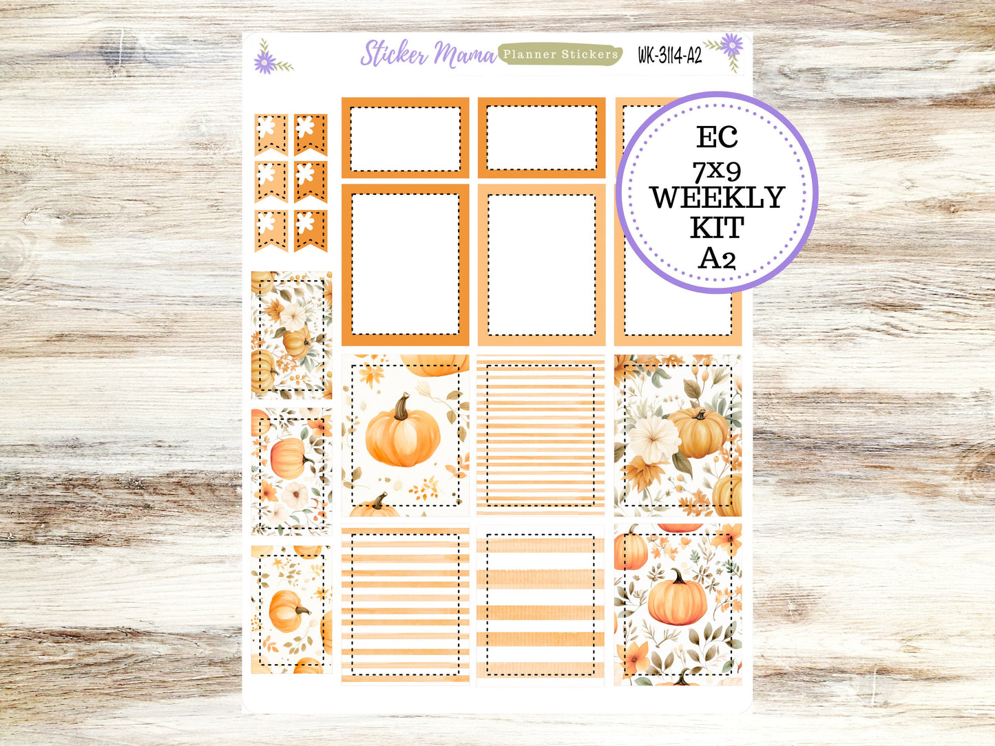 ERIN CONDREN WK-3114- Pumpkin Paradise  || Weekly Planner Kit || Erin Condren || Hourly Planner Kit || Vertical Planner Kit