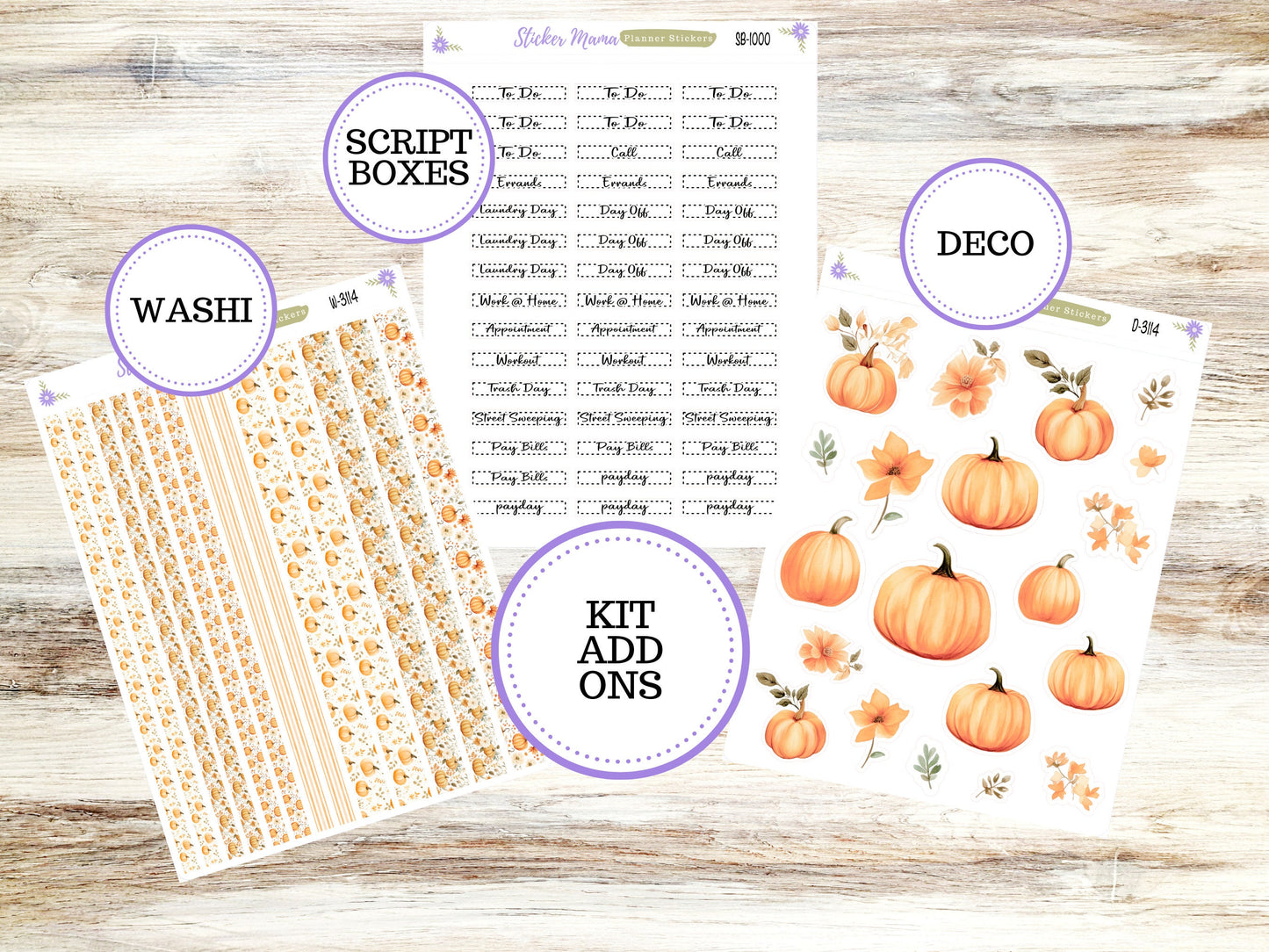 ERIN CONDREN WK-3114- Pumpkin Paradise  || Weekly Planner Kit || Erin Condren || Hourly Planner Kit || Vertical Planner Kit