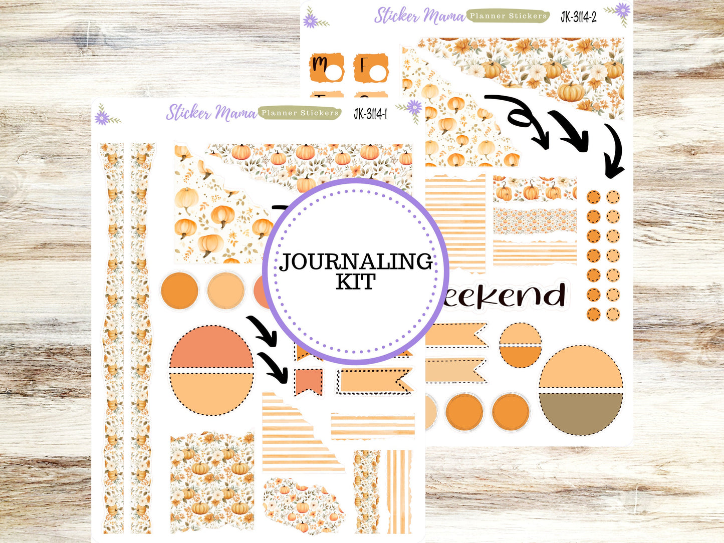 JOURNALING KIT  || #3114 ||  Pumpkin Paradise  || Journal Planner || Planner Stickers || Journal Stickers