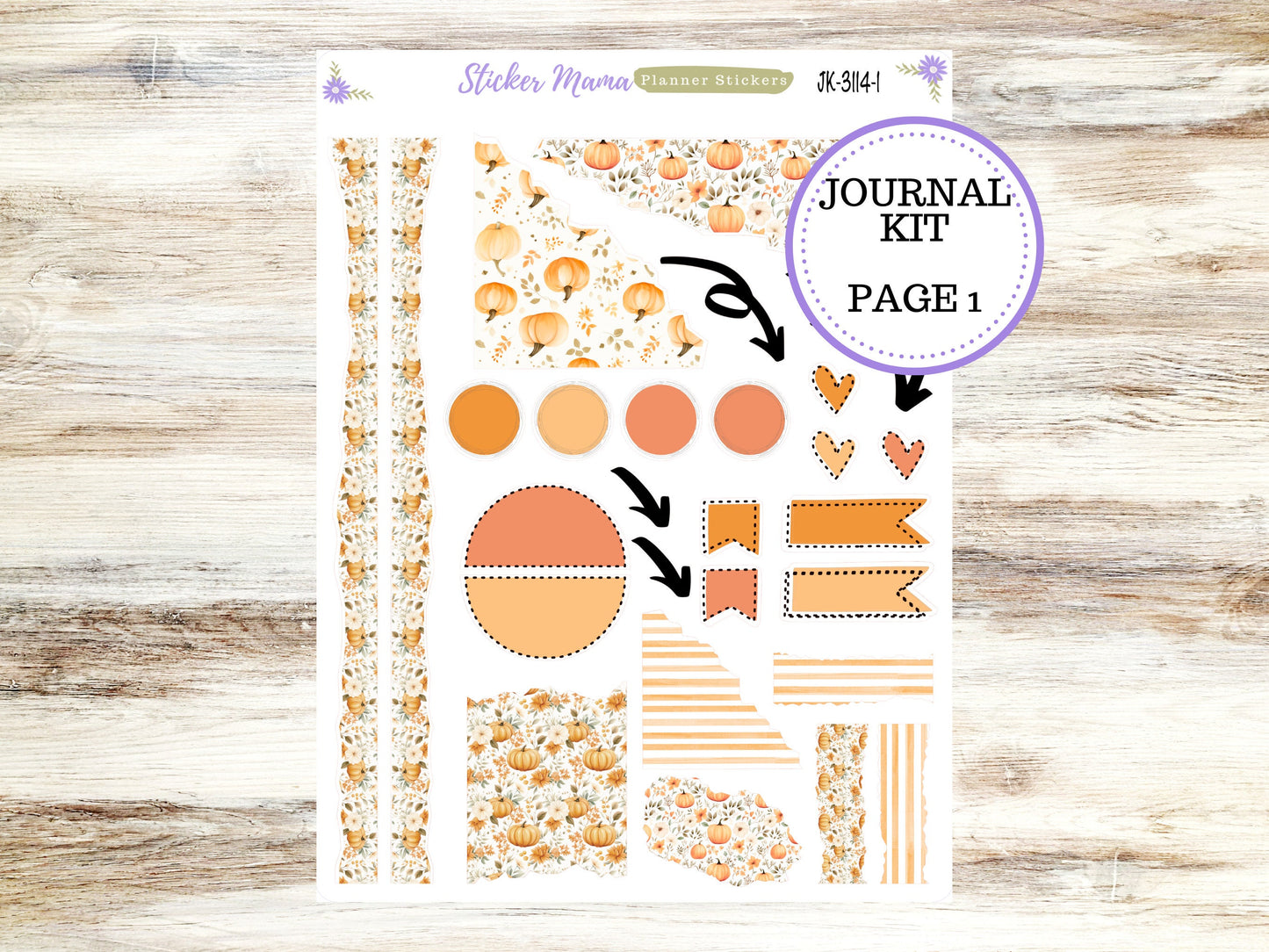 JOURNALING KIT  || #3114 ||  Pumpkin Paradise  || Journal Planner || Planner Stickers || Journal Stickers