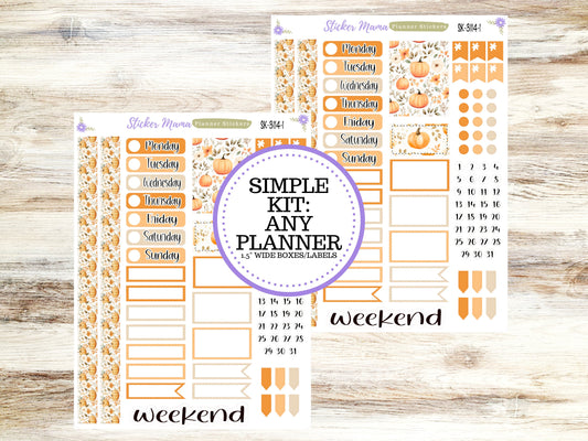 SIMPLE KIT  || #3114 ||   Pumpkin Paradise || Any Kind Planner || Planner Stickers || Planner Stickers