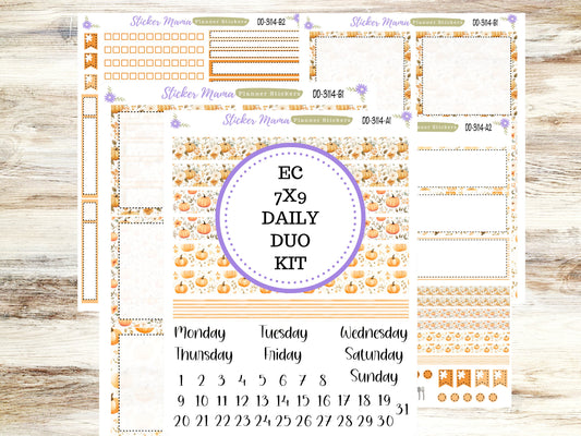 DAILY DUO 7x9-Kit #3114 || Pumpkin Paradise || Erin Condren Planner Stickers - Daily Duo 7x9 Planner - Daily Duo Stickers - Daily Planner