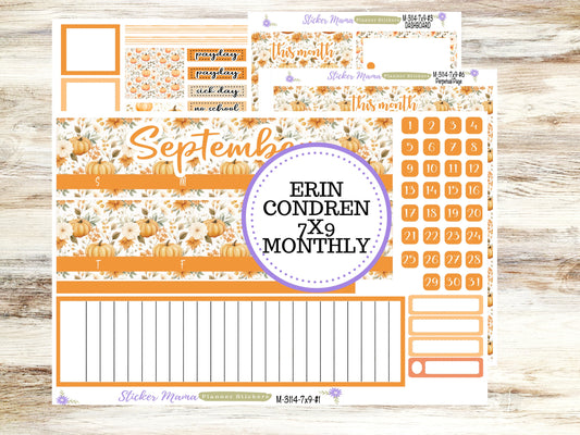 ERIN CONDREN Monthly Kit-3114 || 7X9 ||  Pumpkin Paradise Monthly  - 7x9 EC September Monthly Kit - September Monthly Planner Kits -