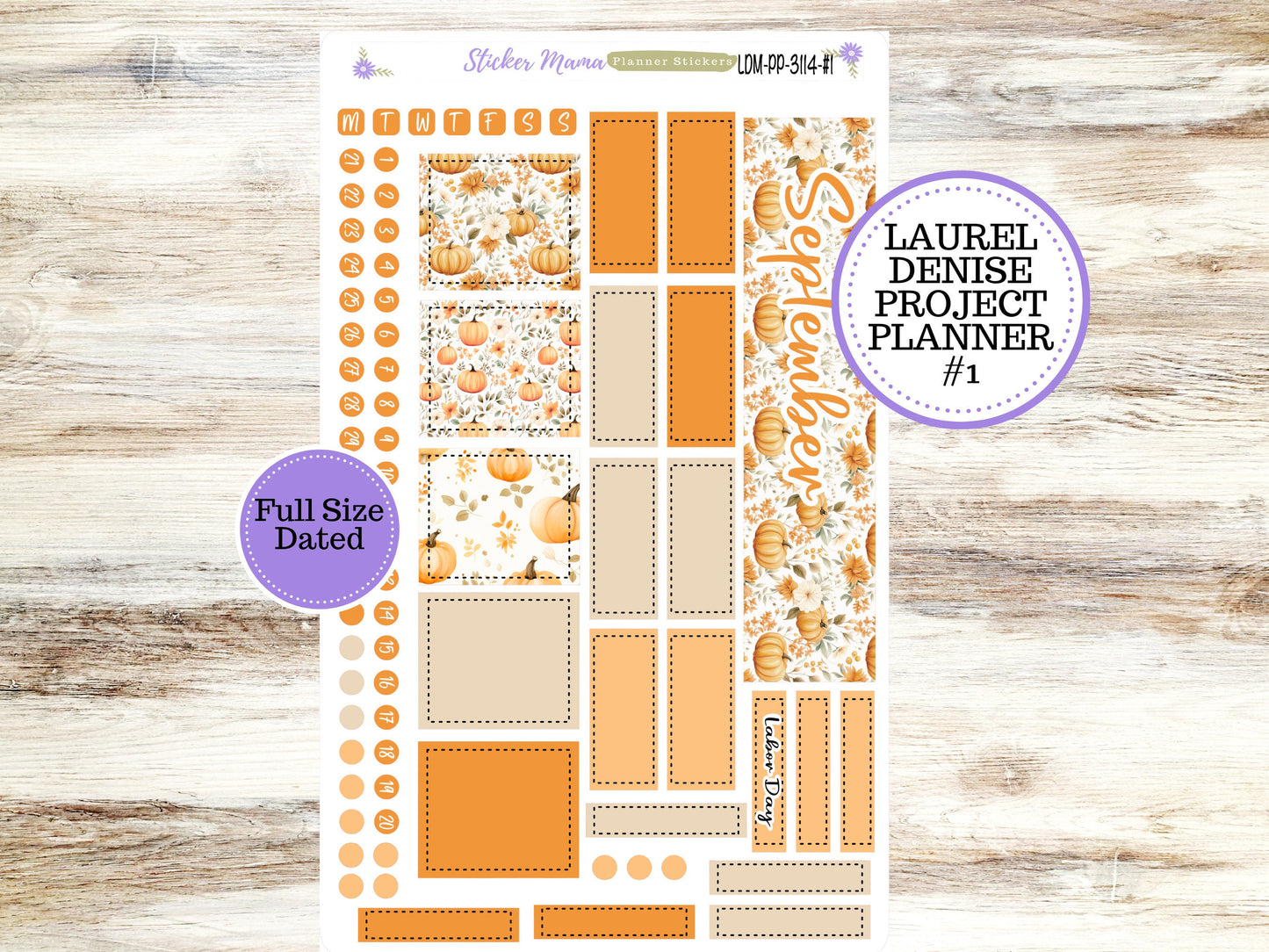 LAUREL DENISE PROJECT September Planner Kit #3114 || Pumpkin Paradise || Laurel Denise Kit || Laurel Denise Stickers ||  || September ld