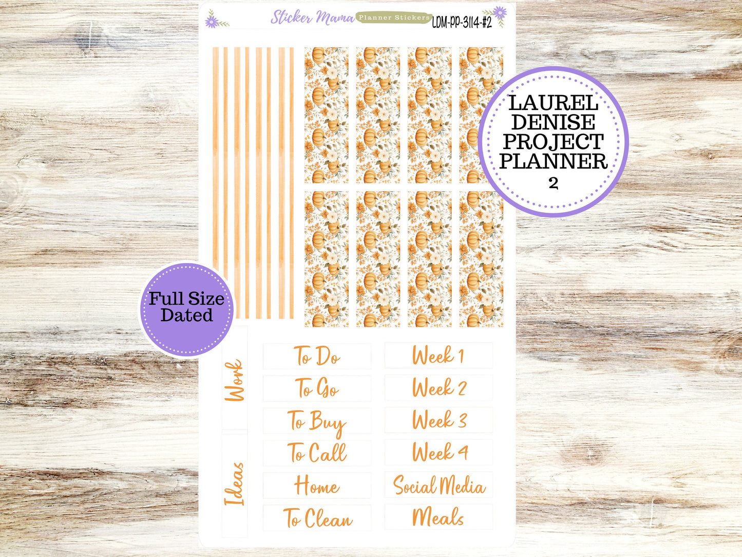 LAUREL DENISE PROJECT September Planner Kit #3114 || Pumpkin Paradise || Laurel Denise Kit || Laurel Denise Stickers ||  || September ld