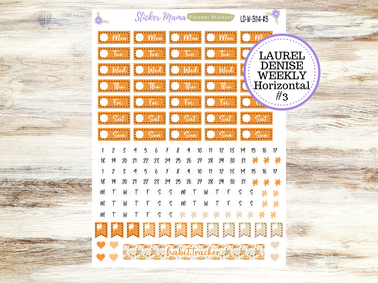 LAUREL DENISE PLANNER Kit #3114 || Laurel Denise Kit || Laurel Denise Stickers || Laurel Denise Horizontal Vertical || September