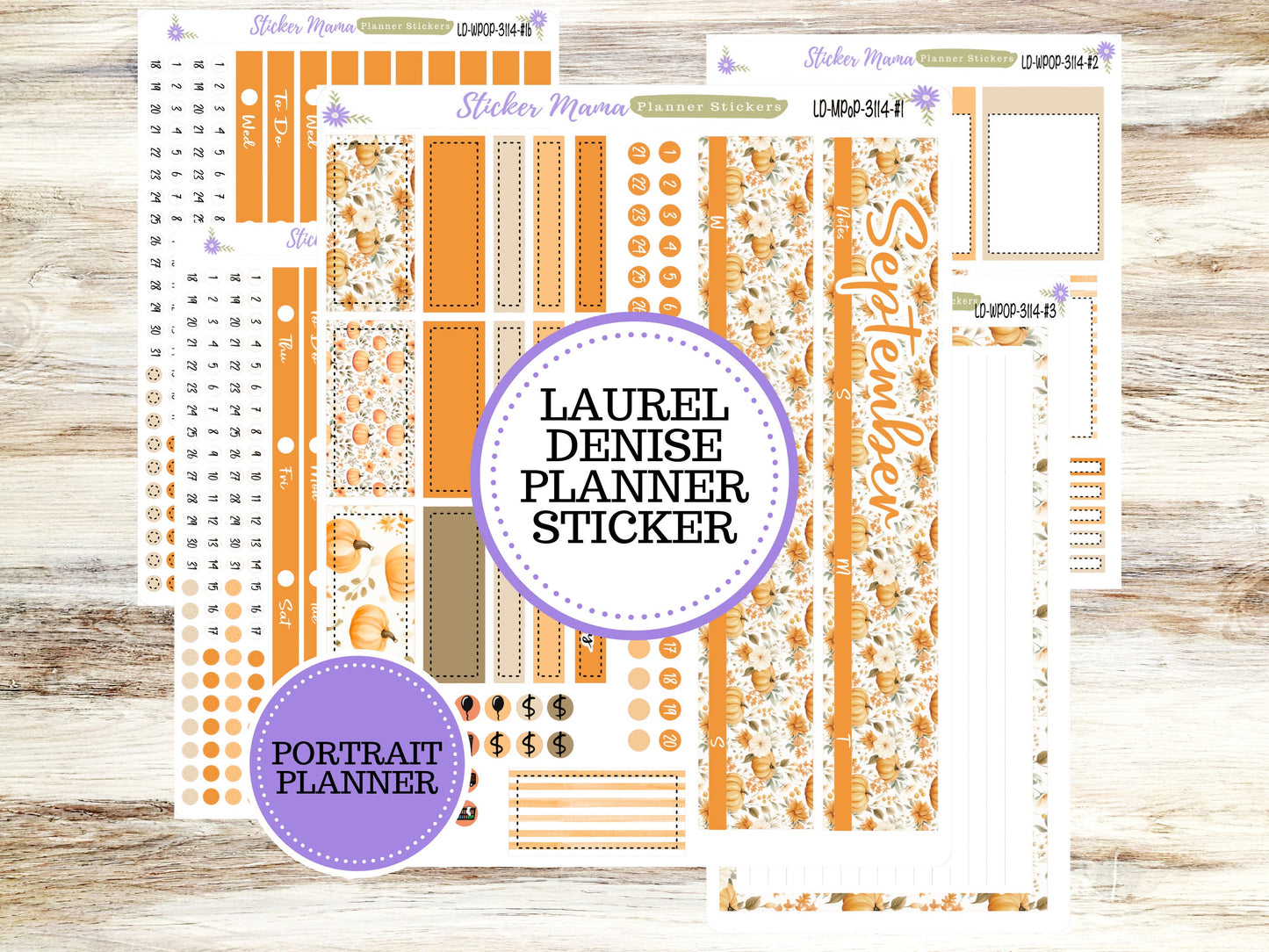 LAUREL DENISE PORTRAIT September Planner Kit #3114 || Pumpkin Paradise || Laurel Denise Kit || Laurel Denise Stickers ||  || September ld