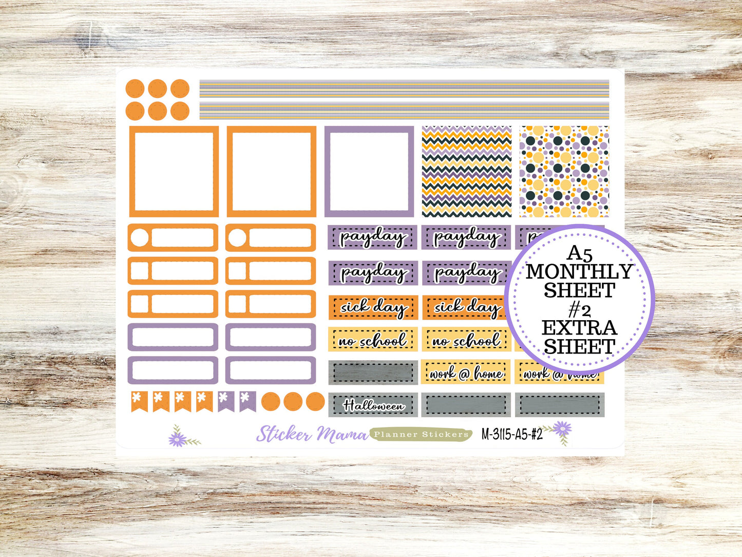 ERIN CONDREN Monthly Kit-3115 || A5 || Spooky Palatte Stickers  || - ec October Monthly Kit - October Monthly Planner Kits - Monthly Pages