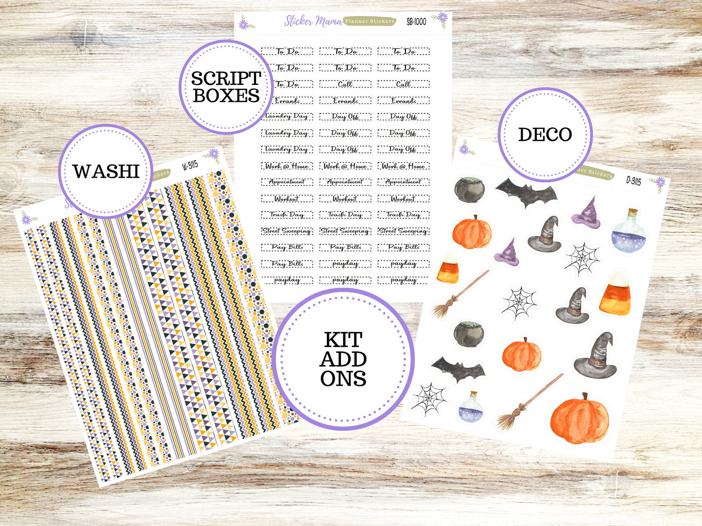 ERIN CONDREN A5 Compact Vertical-Kit #3115 ||  Spooky Palette - Planner Stickers - Erin Condren Compact Vertical Weekly Kit