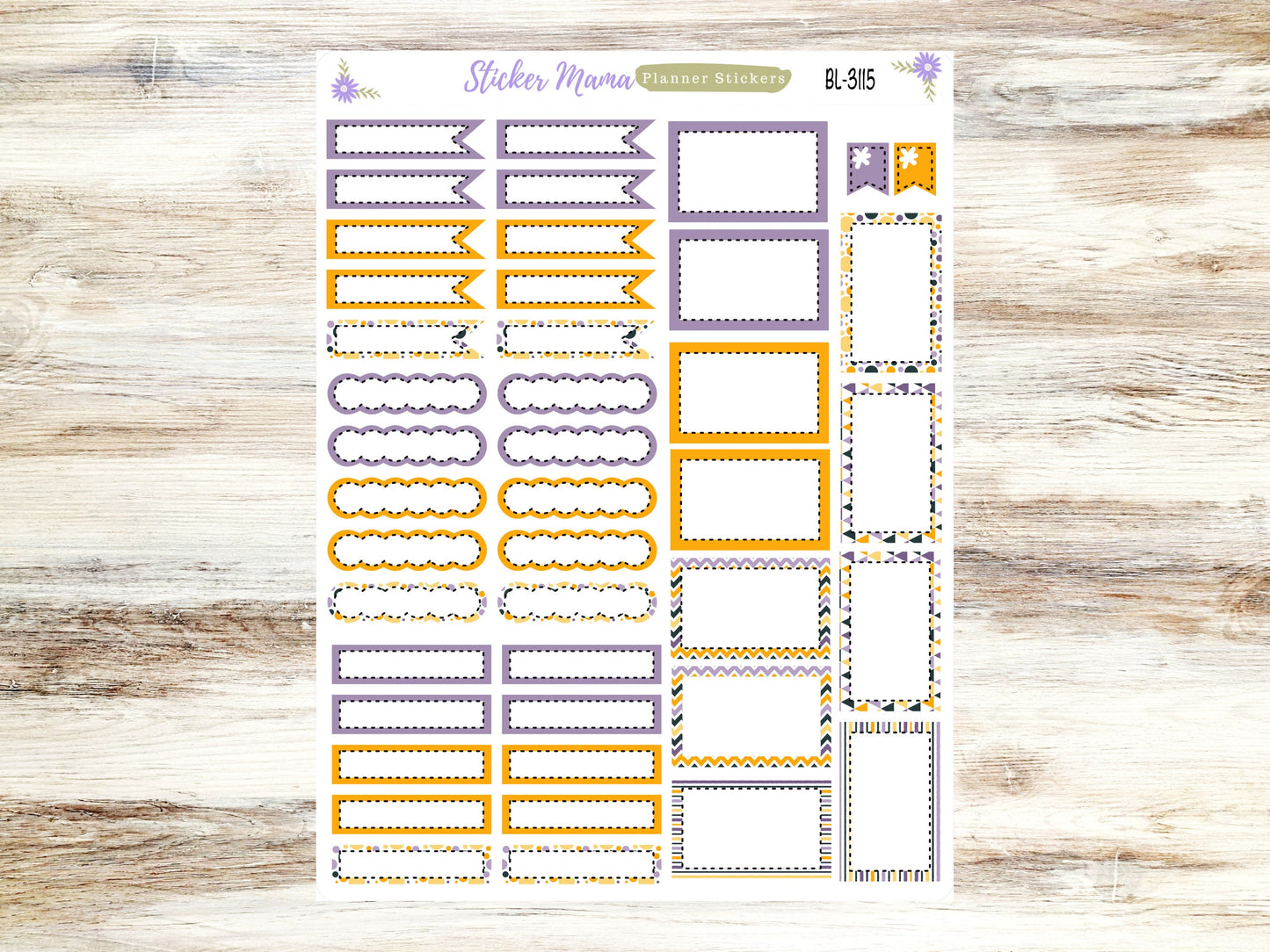 BL-3115 ||  Spooky Palette Stickers ||  Basic Label Stickers -  - Half Boxes - Planner Stic