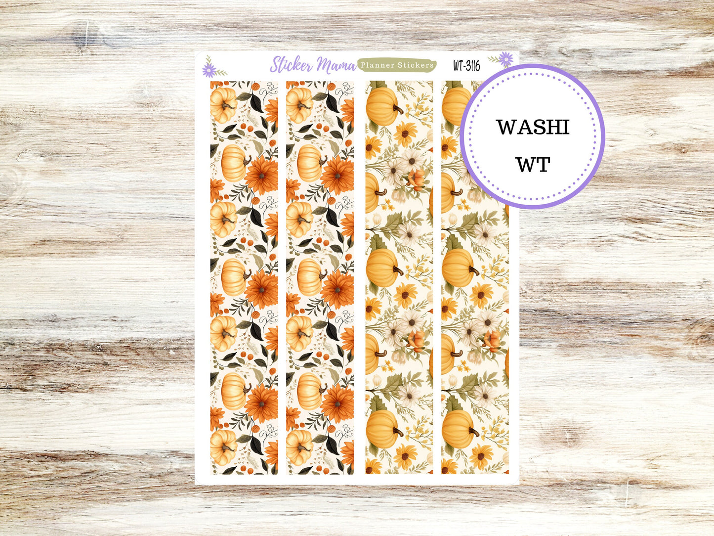 WASHI PLANNER STICKERS || 3116 || Pumpkin Spice || Washi Stickers || Planner Stickers || Washi for Planners