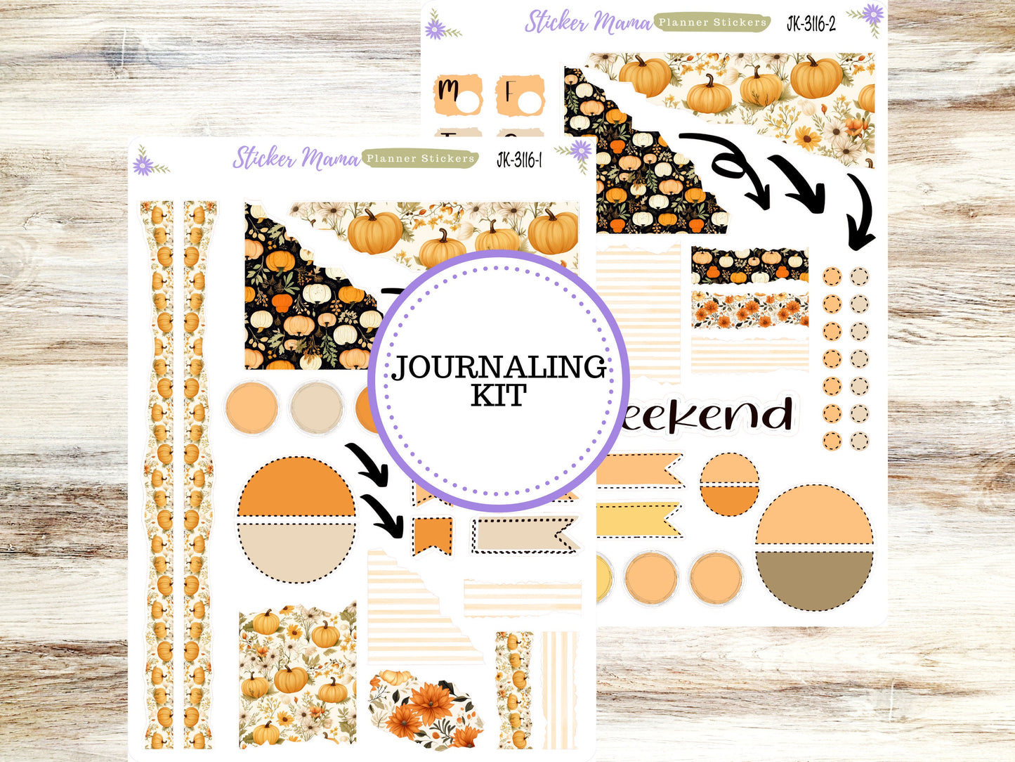 JOURNALING KIT  || #3116 ||  Pumpkin Spice  || Journal Planner || Planner Stickers || Journal Stickers