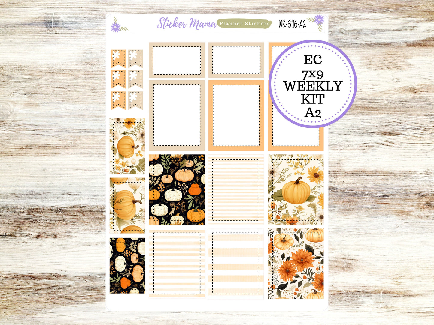 WK-3116- Pumpkin Spice  || Weekly Planner Kit || Erin Condren || Hourly Planner Kit || Vertical Planner Kit