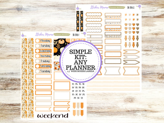 SIMPLE KIT  || #3116 || Pumpkin Spice || Any Kind Planner || Planner Stickers || Planner Stickers