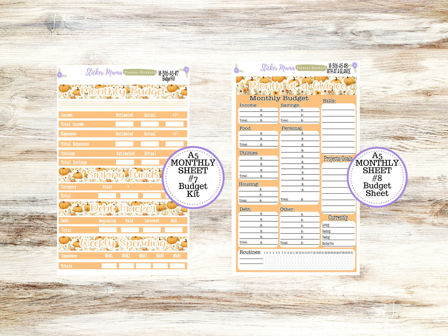 ERIN CONDREN Monthly Kit-3116 || A5 || Pumpkin Spice Stickers  || - ec November Monthly Kit - November Monthly Planner Kits - Monthly Pages