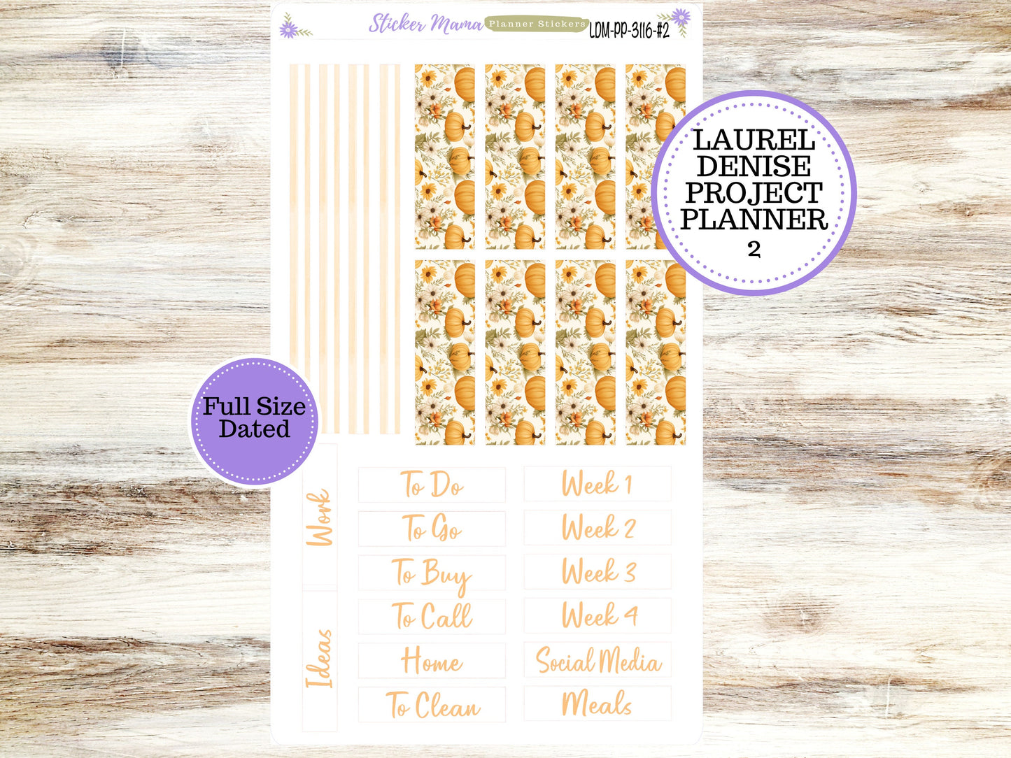 LAUREL DENISE PROJECT November Planner Kit #3116 || Pumpkin Spice || Laurel Denise Kit || Laurel Denise Stickers ||  || November ld