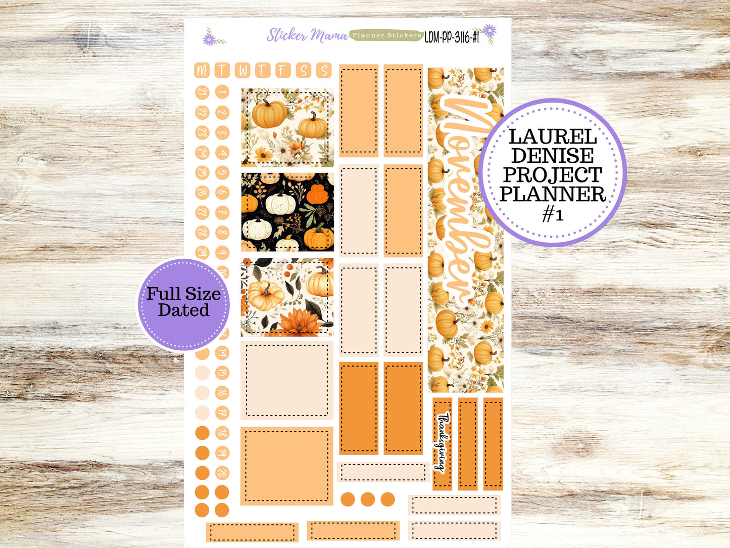 LAUREL DENISE PROJECT November Planner Kit #3116 || Pumpkin Spice || Laurel Denise Kit || Laurel Denise Stickers ||  || November ld