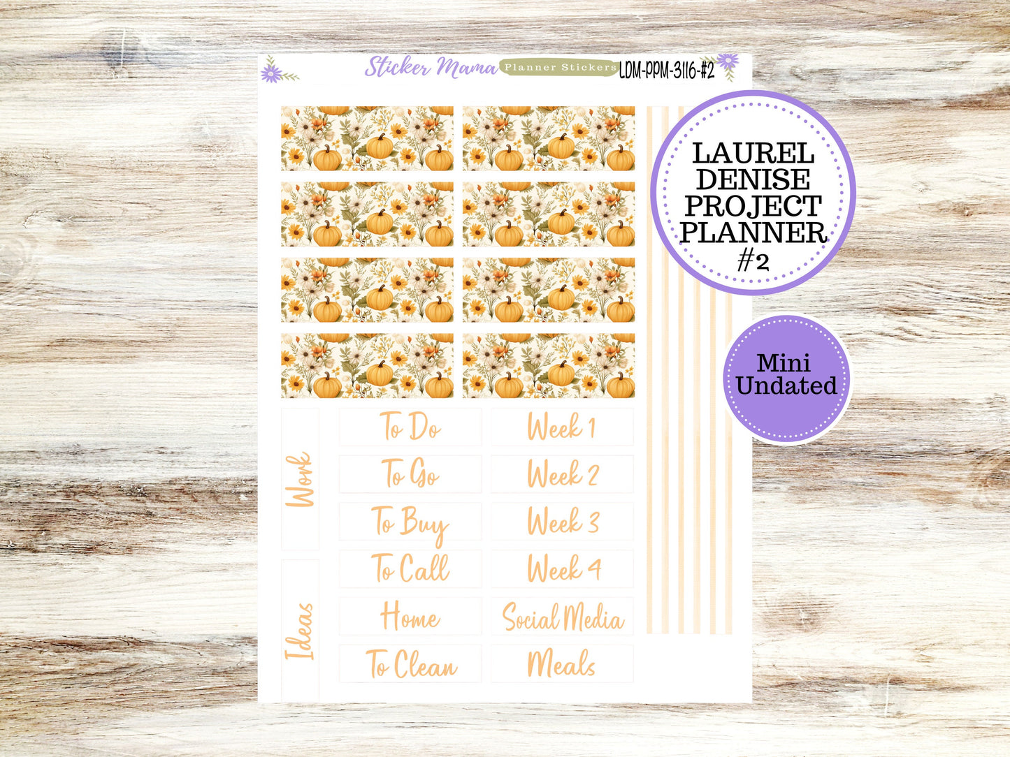 LAUREL DENISE PROJECT November Planner Kit #3116 || Pumpkin Spice || Laurel Denise Kit || Laurel Denise Stickers ||  || November ld