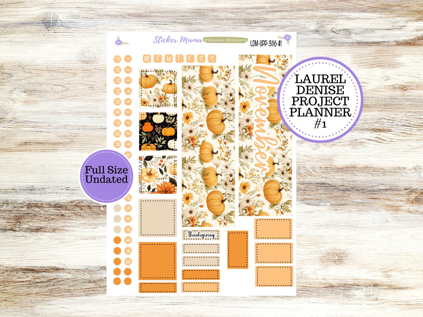 LAUREL DENISE PROJECT November Planner Kit #3116 || Pumpkin Spice || Laurel Denise Kit || Laurel Denise Stickers ||  || November ld