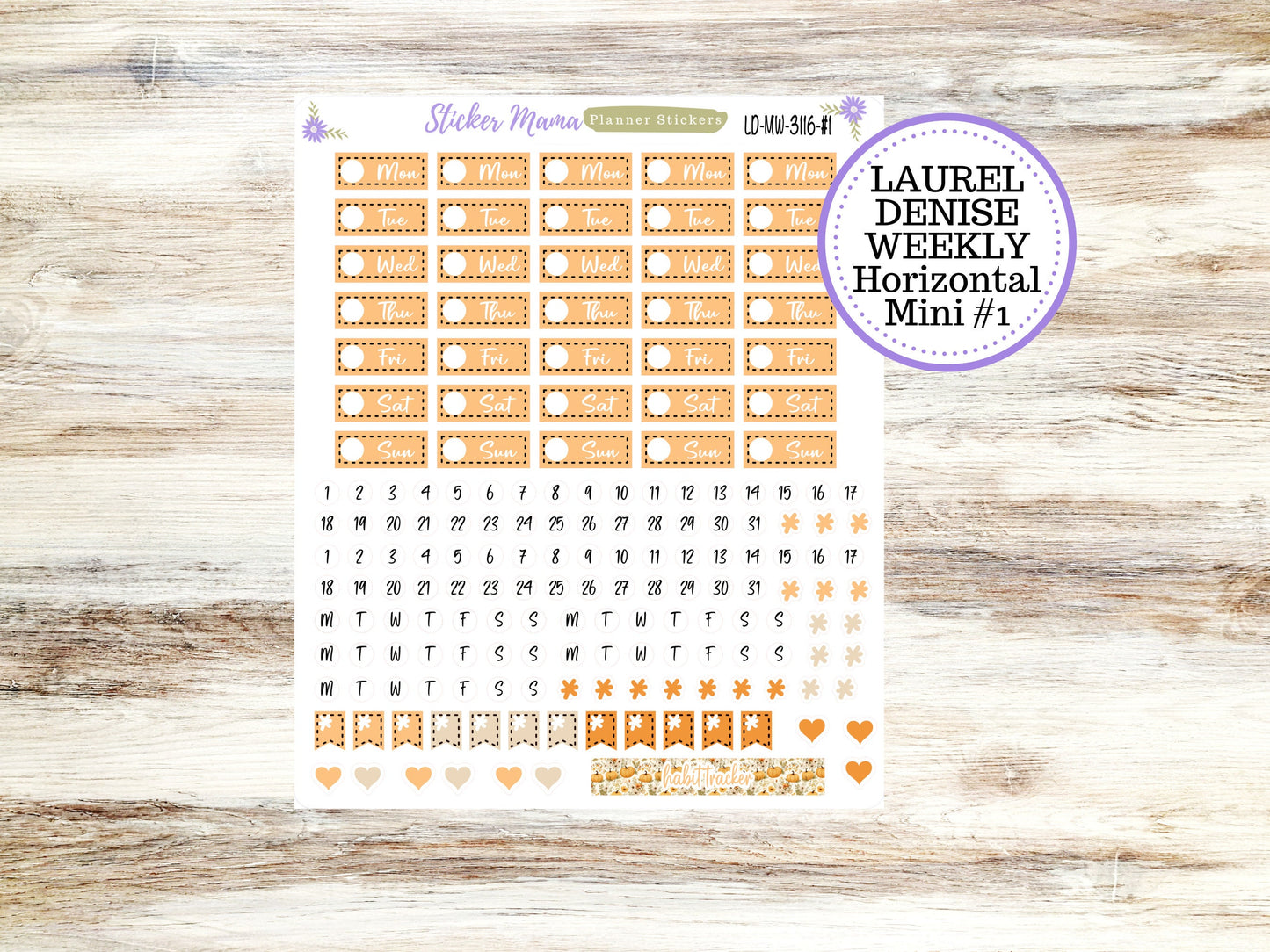 LAUREL DENISE MINI Planner Kit #3116 || Laurel Denise Kit || Laurel Denise Stickers || Laurel Denise Horizontal Vertical || November