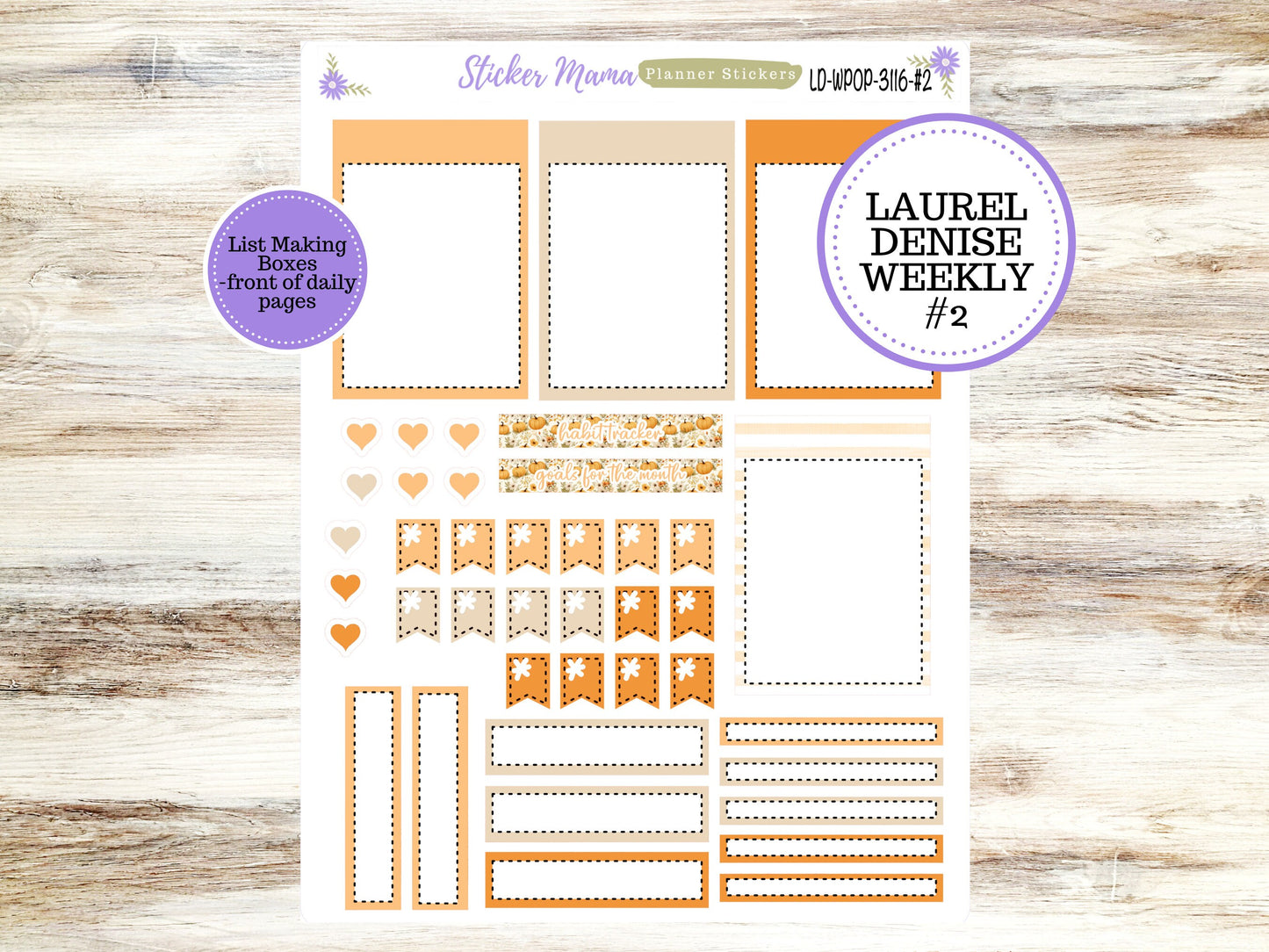 LAUREL DENISE PORTRAIT November Planner Kit #3116 || Pumpkin Spice || Laurel Denise Kit || Laurel Denise Stickers ||  || November ld