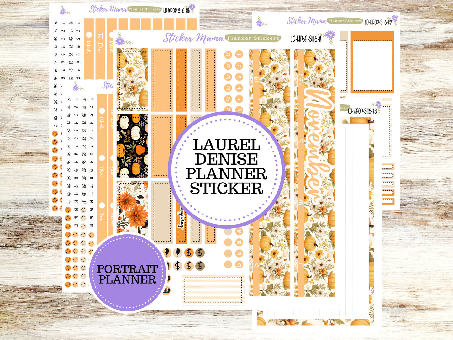 LAUREL DENISE PORTRAIT November Planner Kit #3116 || Pumpkin Spice || Laurel Denise Kit || Laurel Denise Stickers ||  || November ld