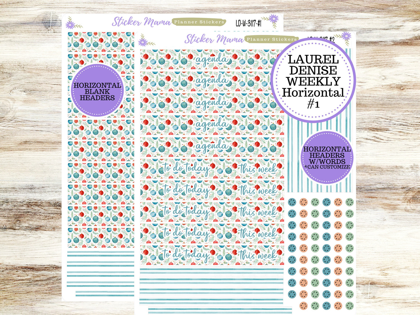 LAUREL DENISE PLANNER Kit #3117 || Laurel Denise Kit || Laurel Denise Stickers || Laurel Denise Horizontal Vertical || December