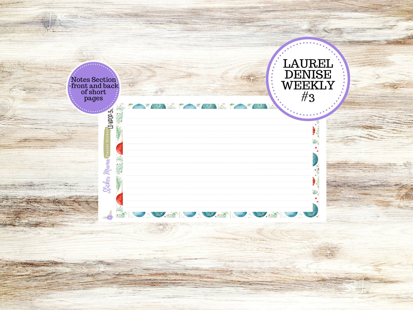 LAUREL DENISE PORTRAIT December Planner Kit #3117 || Merry Ornaments || Laurel Denise Kit || Laurel Denise Stickers ||  || December ld