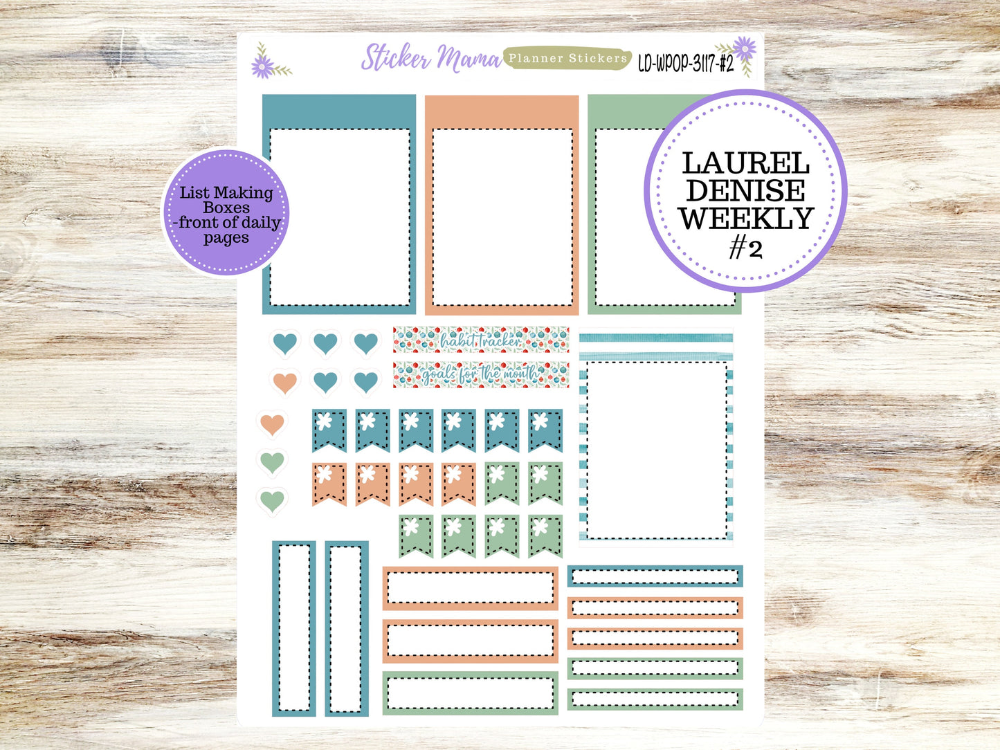 LAUREL DENISE PORTRAIT December Planner Kit #3117 || Merry Ornaments || Laurel Denise Kit || Laurel Denise Stickers ||  || December ld