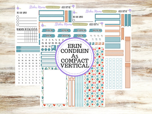 A5 COMPACT VERTICAL-Kit #3117 ||  Merry Ornaments - Compact Vertical - Planner Stickers - Erin Condren Compact Vertical Weekly Kit