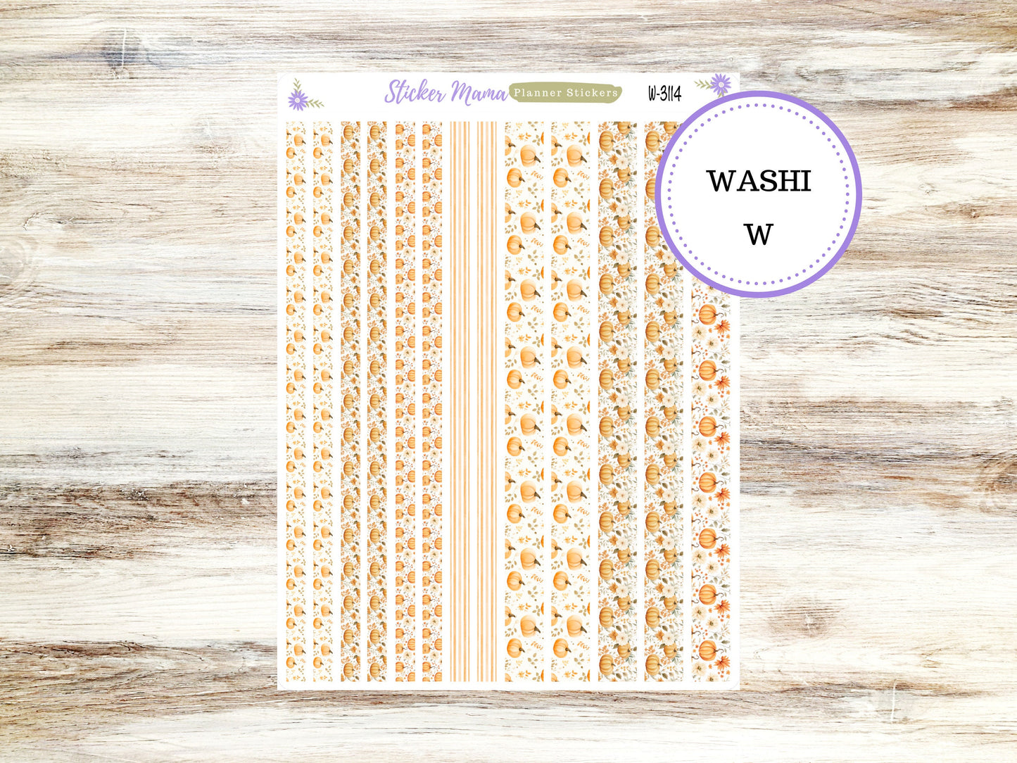 WASHI PLANNER STICKERS || 3114 ||  Pumpkin Paradise || Washi Stickers || Planner Stickers || Washi for Planners