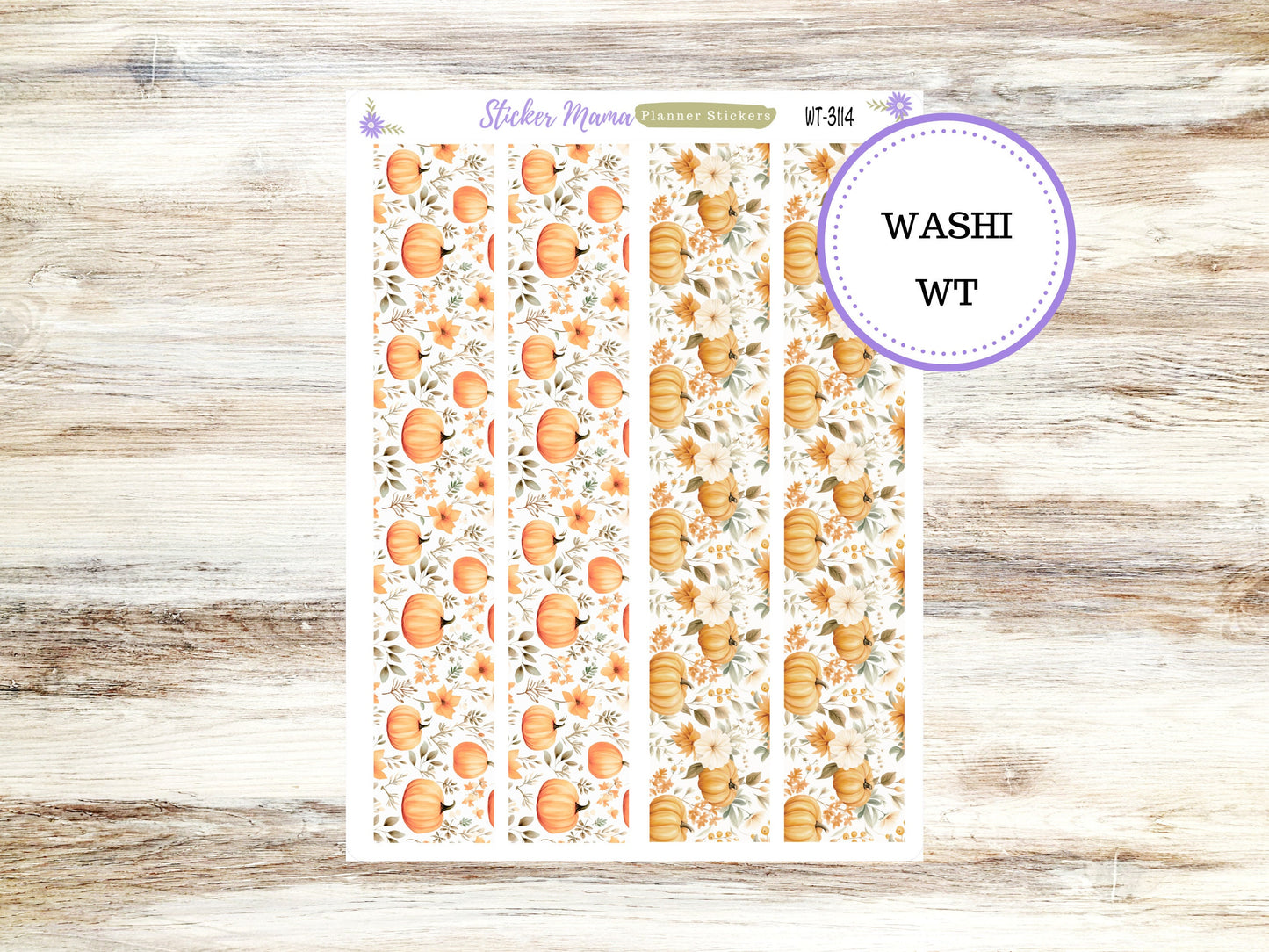 WASHI PLANNER STICKERS || 3114 ||  Pumpkin Paradise || Washi Stickers || Planner Stickers || Washi for Planners