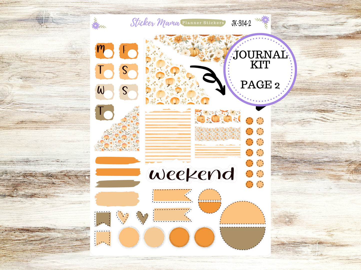 JOURNALING KIT  || #3114 ||  Pumpkin Paradise  || Journal Planner || Planner Stickers || Journal Stickers