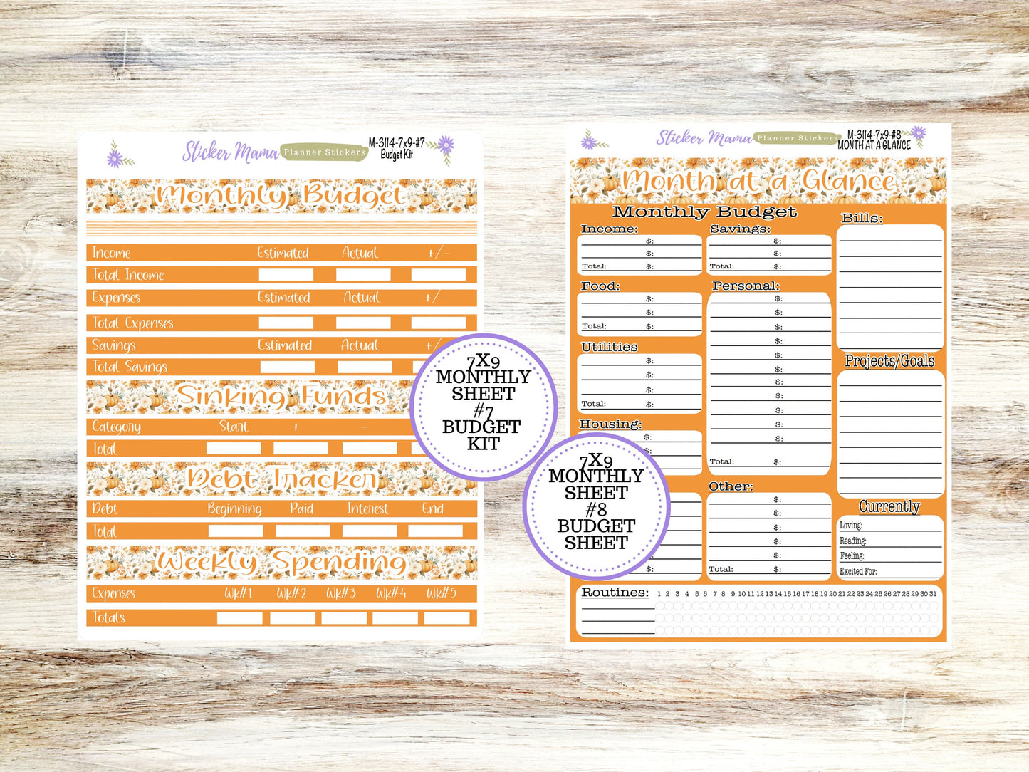 ERIN CONDREN Monthly Kit-3114 || 7X9 ||  Pumpkin Paradise Monthly  - 7x9 EC September Monthly Kit - September Monthly Planner Kits -