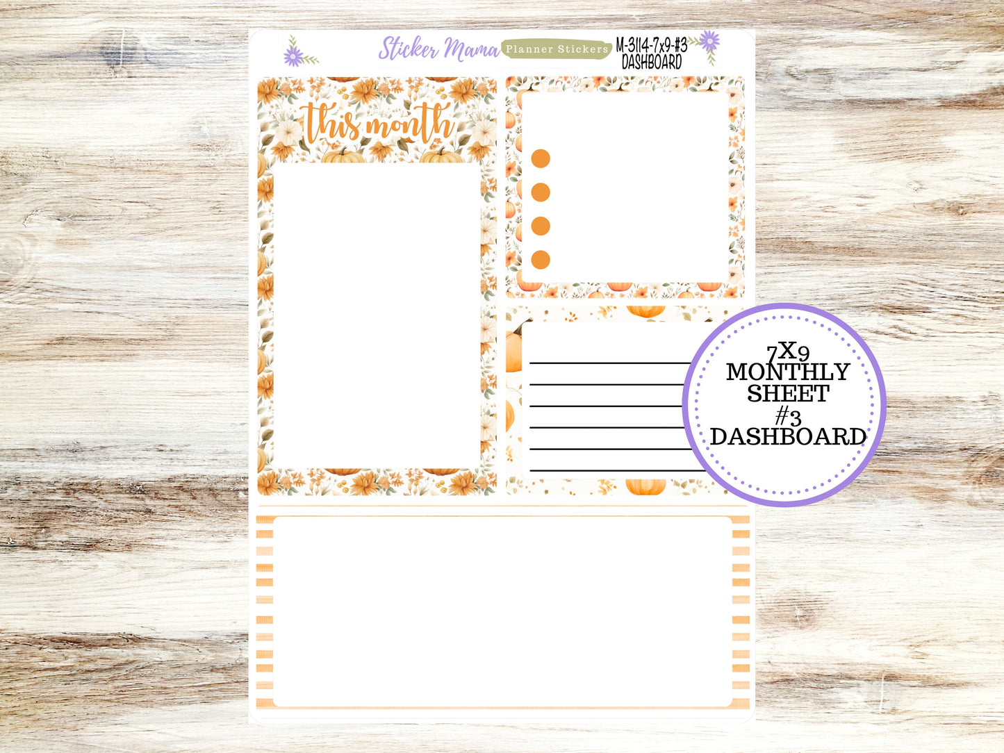 ERIN CONDREN Monthly Kit-3114 || 7X9 ||  Pumpkin Paradise Monthly  - 7x9 EC September Monthly Kit - September Monthly Planner Kits -