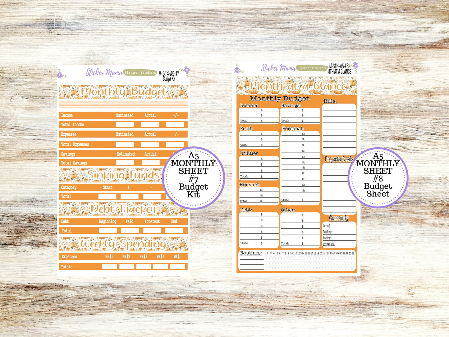 ERIN CONDREN Monthly  Kit-3114 || A5 || Pumpkin Paradise Stickers  || - ec September Monthly Kit - September Monthly Planner Kits - Monthly