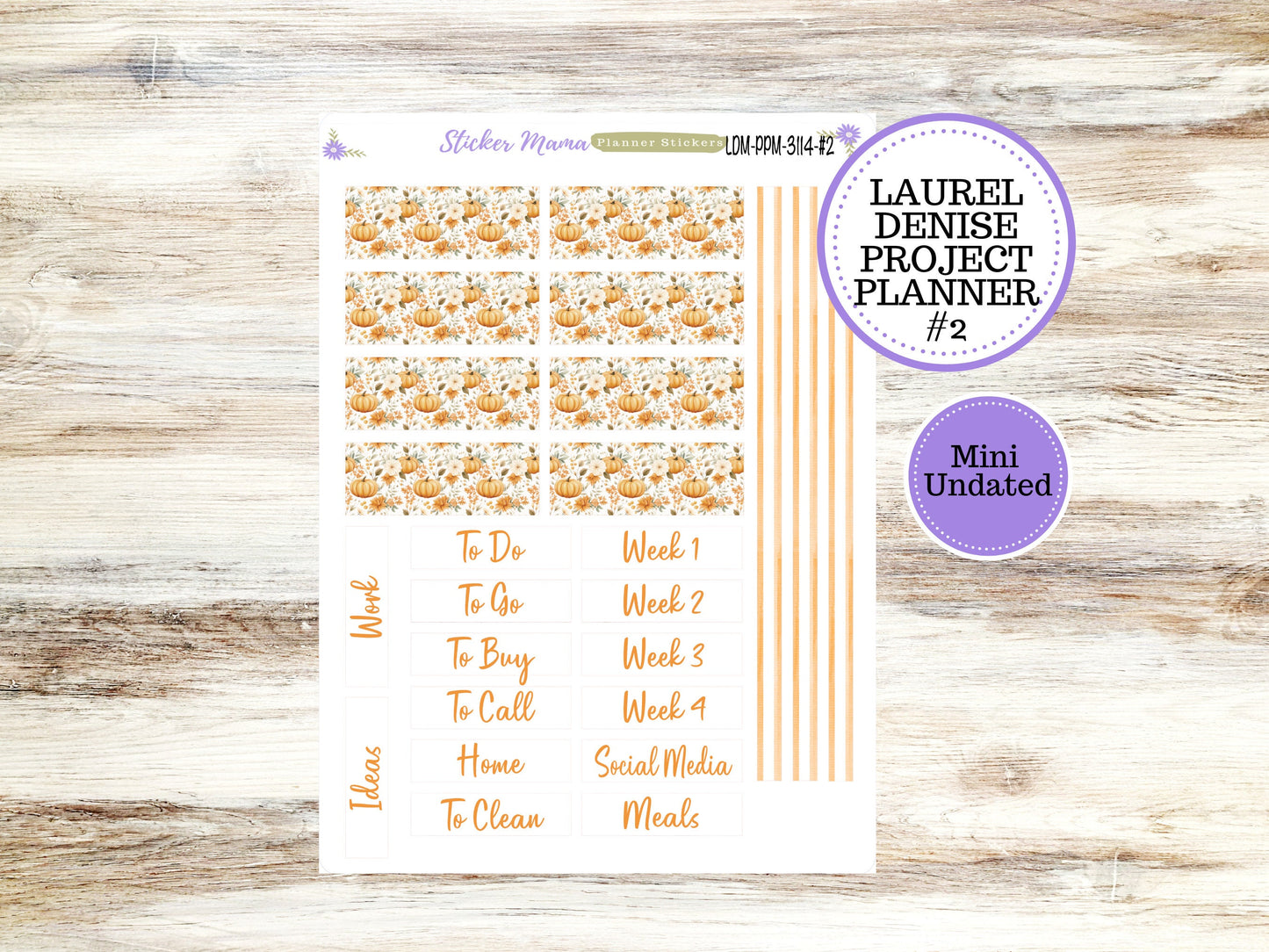 LAUREL DENISE PROJECT September Planner Kit #3114 || Pumpkin Paradise || Laurel Denise Kit || Laurel Denise Stickers ||  || September ld