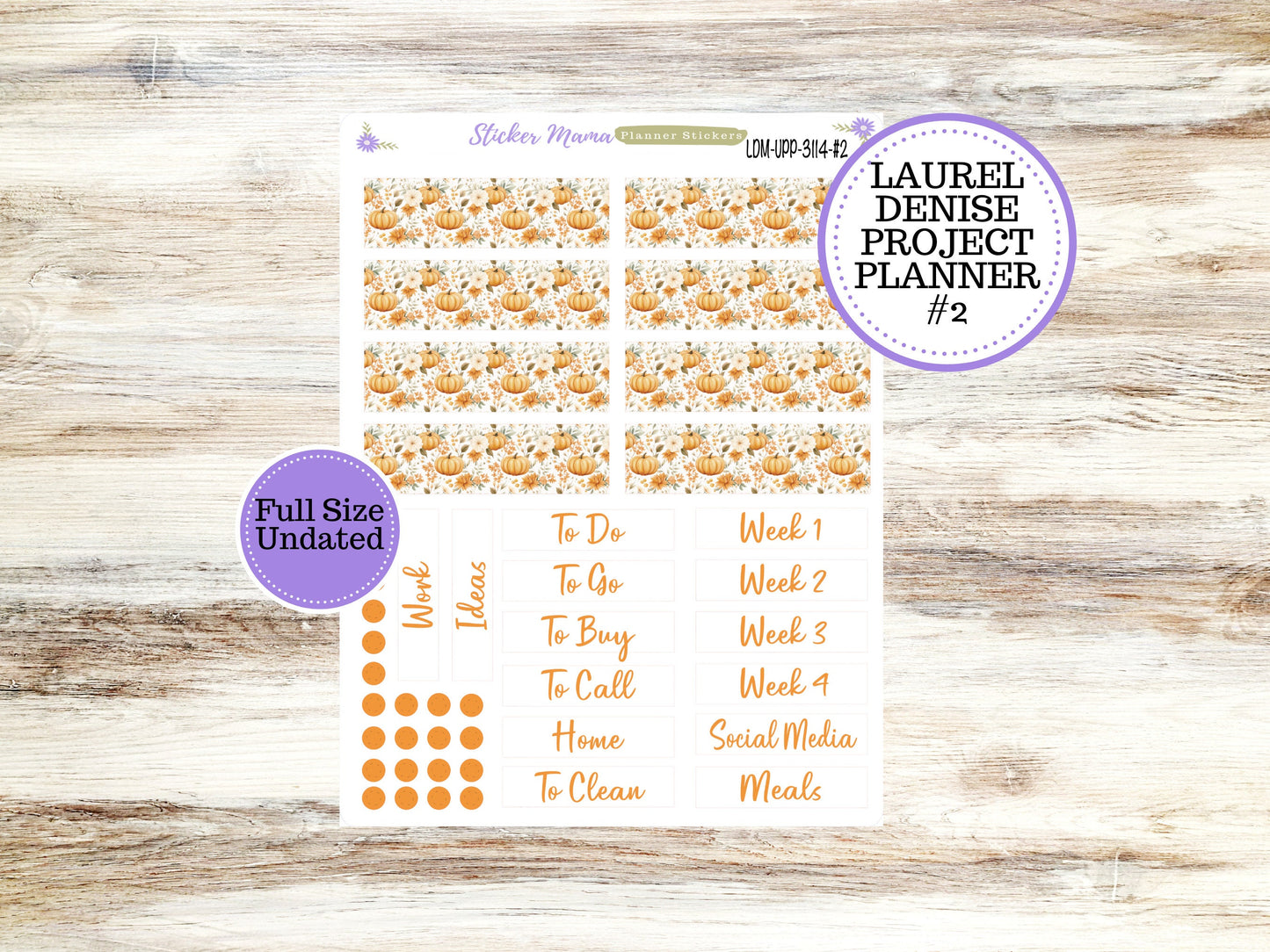 LAUREL DENISE PROJECT September Planner Kit #3114 || Pumpkin Paradise || Laurel Denise Kit || Laurel Denise Stickers ||  || September ld