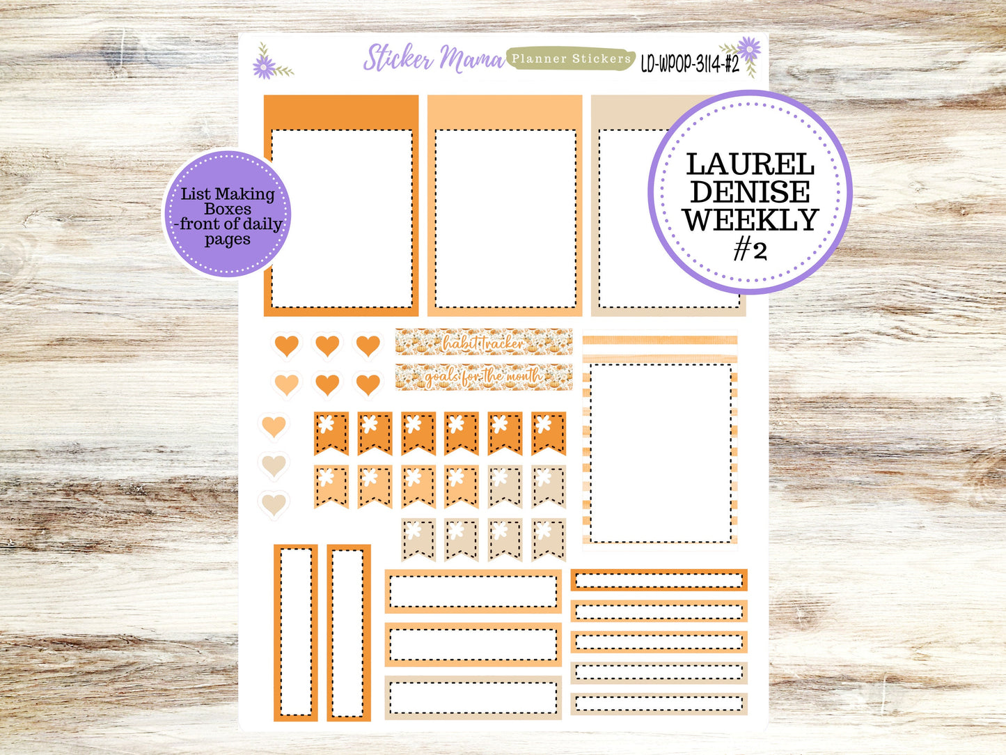 LAUREL DENISE PORTRAIT September Planner Kit #3114 || Pumpkin Paradise || Laurel Denise Kit || Laurel Denise Stickers ||  || September ld