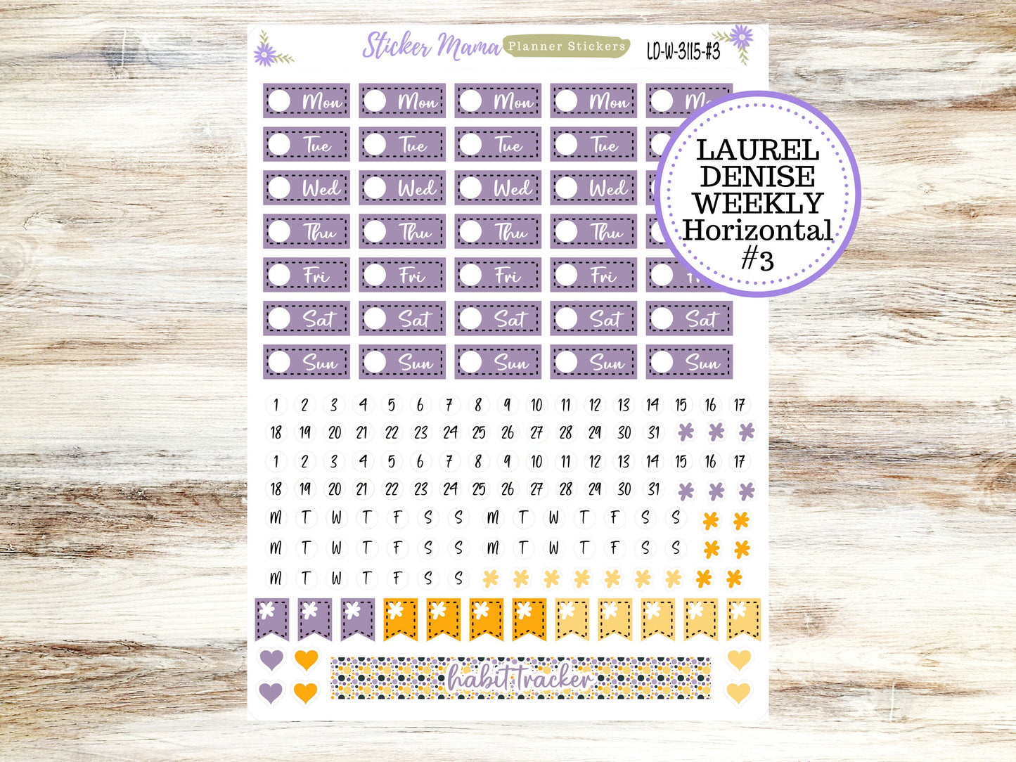 LAUREL DENISE PLANNER Kit #3115 || Laurel Denise Kit || Laurel Denise Stickers || Laurel Denise Horizontal Vertical || October