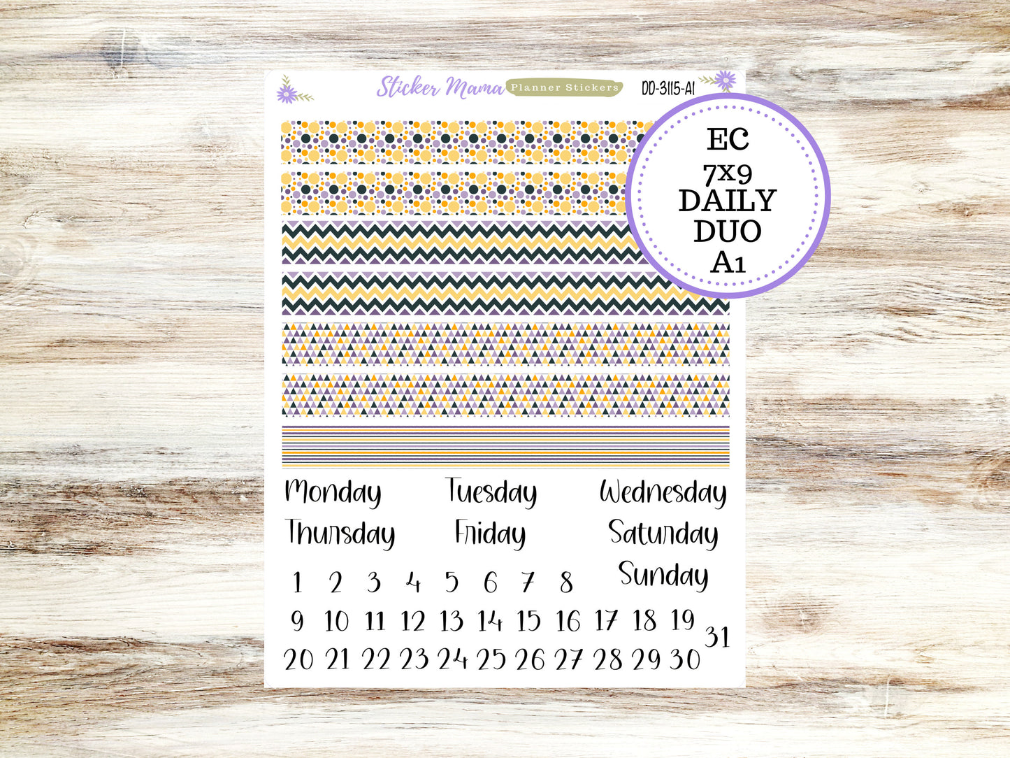 DAILY DUO 7x9-Kit #3115 || Spooky Palette || Erin Condren Planner Stickers - Daily Duo 7x9 Planner - Daily Duo Stickers - Daily Planner