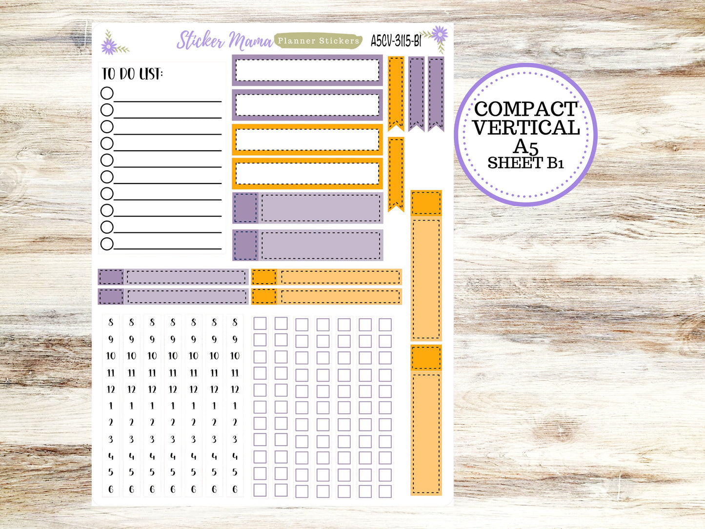 ERIN CONDREN A5 Compact Vertical-Kit #3115 ||  Spooky Palette - Planner Stickers - Erin Condren Compact Vertical Weekly Kit