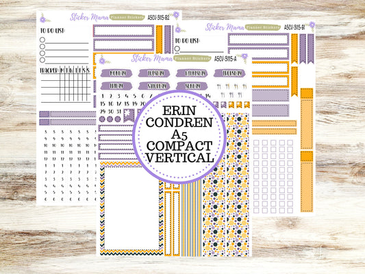 A5 COMPACT VERTICAL-Kit #3115 ||  Spooky Palette - Compact Vertical - Planner Stickers - Erin Condren Compact Vertical Weekly Kit