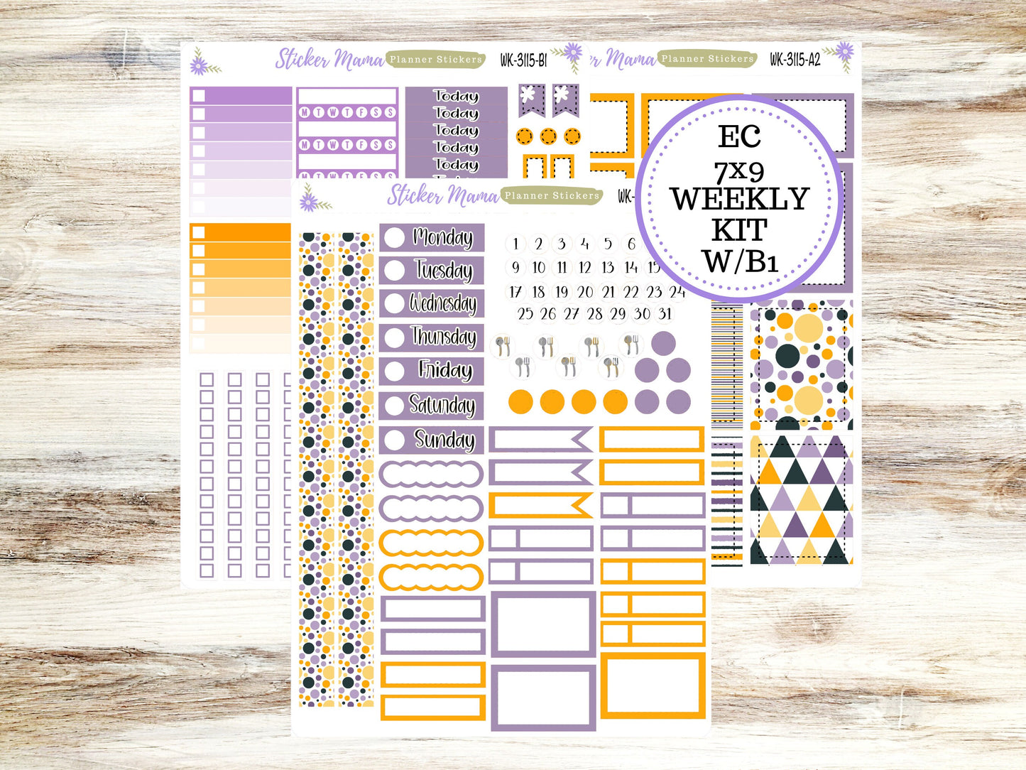 ERIN CONDREN WK-3115- Spooky Palette  || Weekly Planner Kit || Erin Condren || Hourly Planner Kit || Vertical Planner Kit